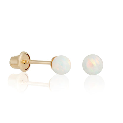 14k Fine Tiny Opal Stud Earrings