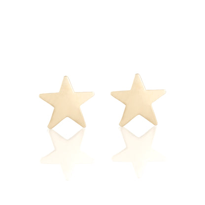 14k Fine Gold Star Stud Earrings