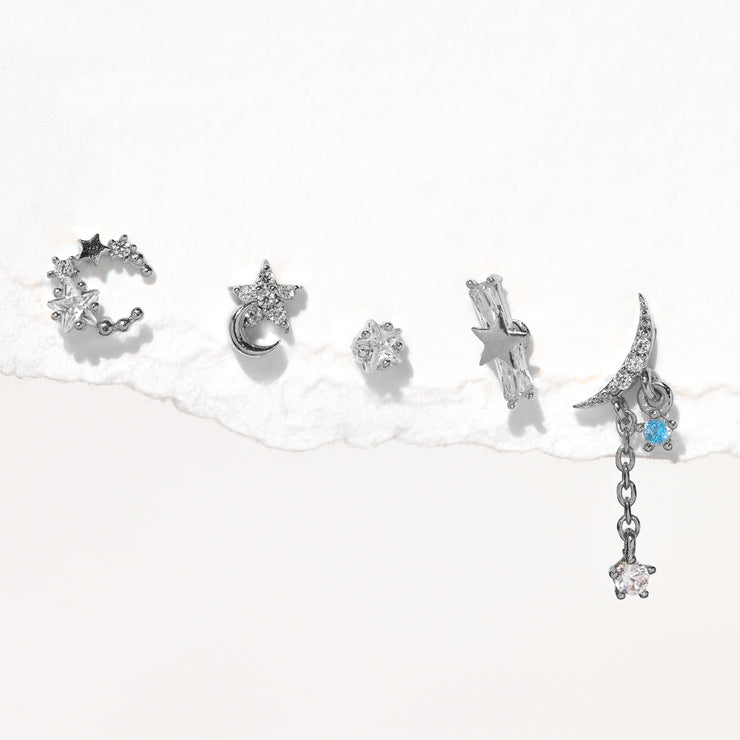 Drop Shape Zircon fitted silver Pendant-Earrings Set – Shilphaat.com
