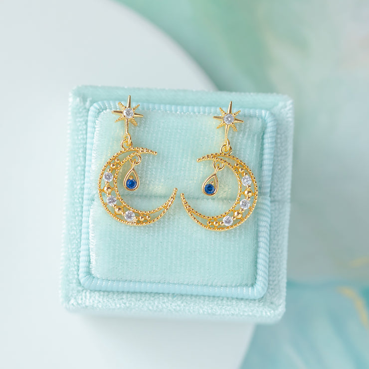 Buy Over The Moon Studs In Gold Plated 925 Silver from Shaya by CaratLane