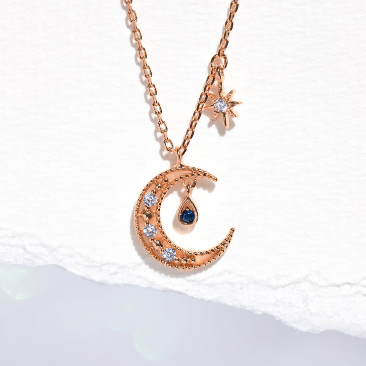 Half Moon Lapis Lazuli Necklace – Doki Doki