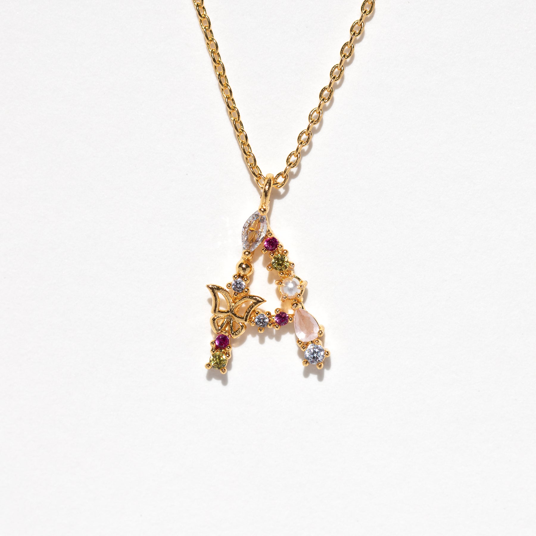Flutterfly Initial Necklace