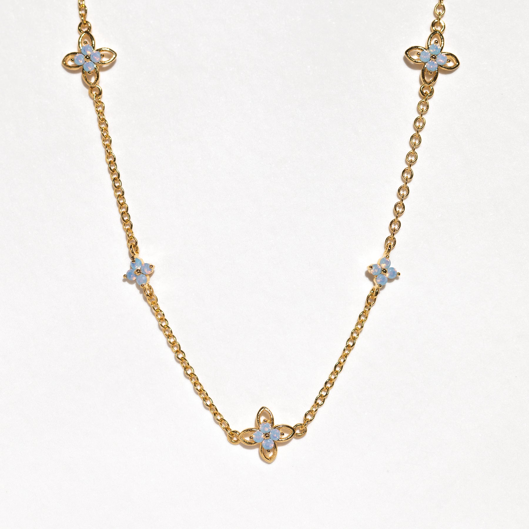 Blue Blossom Love Necklace, Gold by Girls Crew