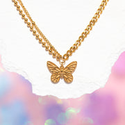 Golden Garden Butterfly Necklace