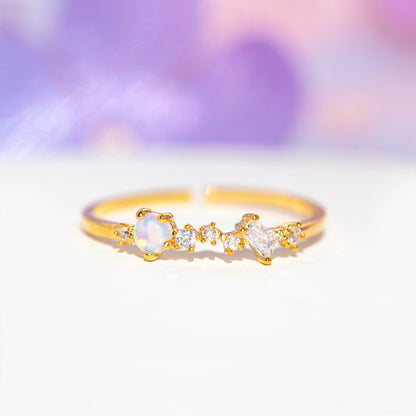 Charming Opal Adjustable Ring