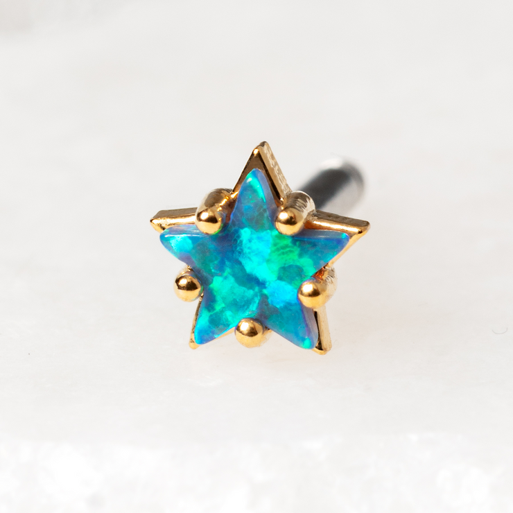 Blue Opal Star Piercing Style Earring – Girls Crew