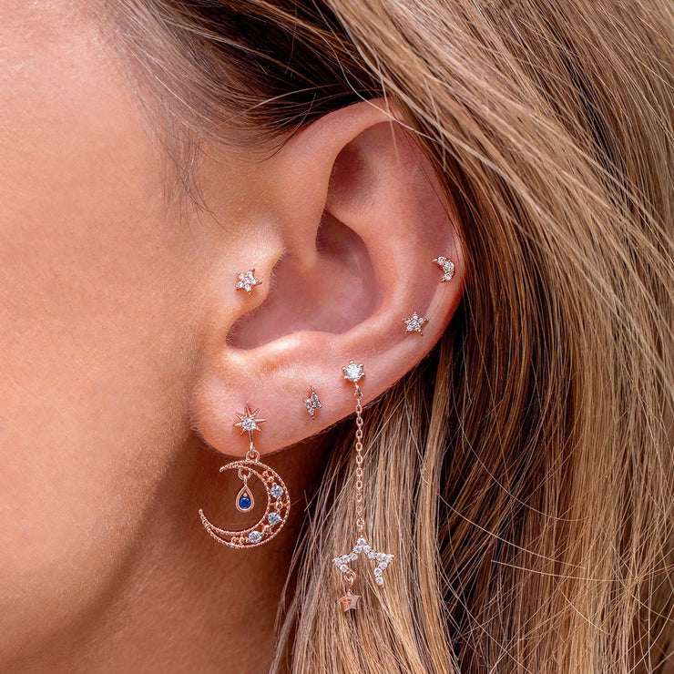 Teeny Tiny Moon Studs