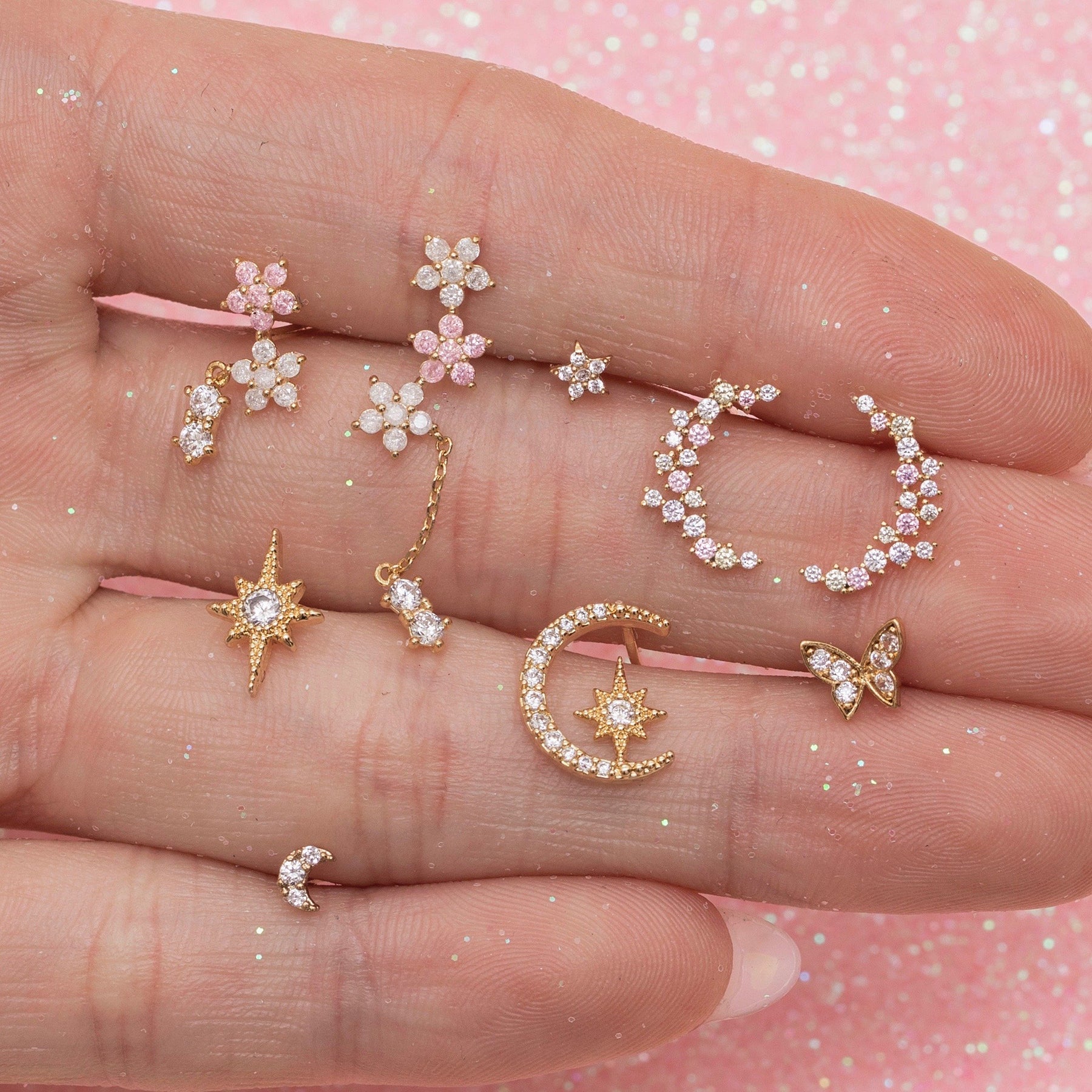 Teeny Tiny Moon Studs