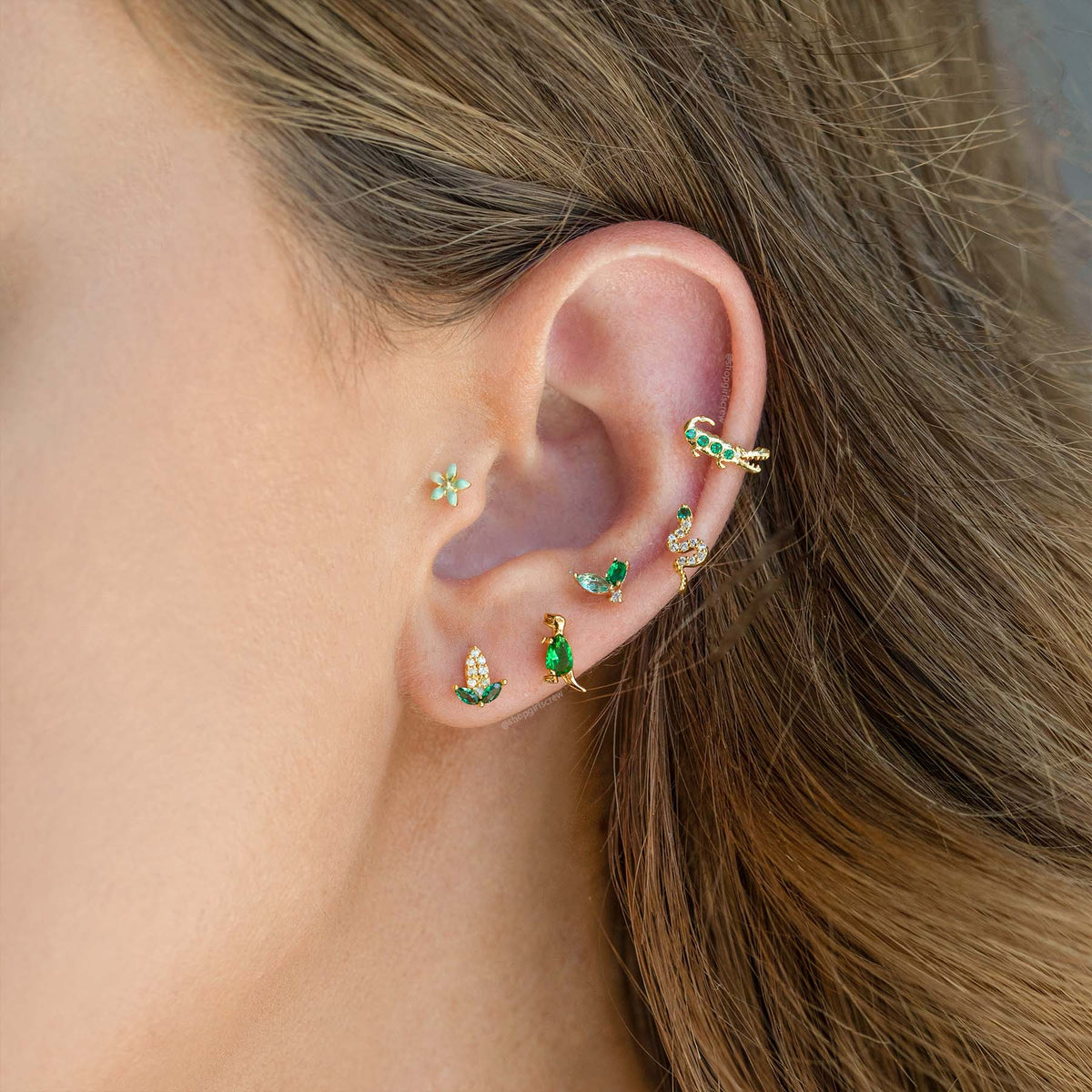 Farmers Market Veggie Stud Set - Gold