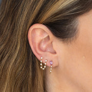 14k Fine Pink Matter Chain Earring