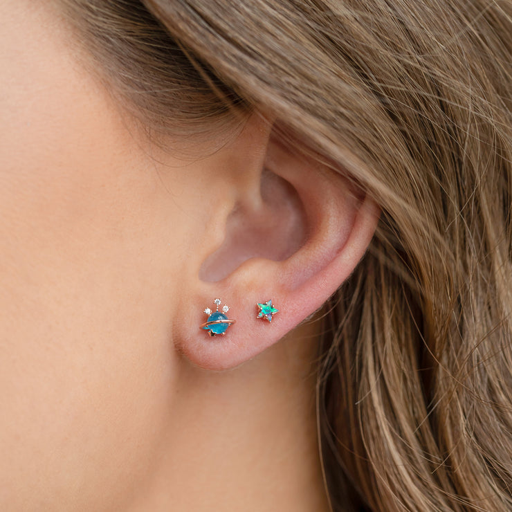 Blue Opal Star Piercing Style Earring – Girls Crew