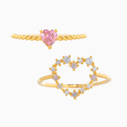 Heart to Heart Ring Set