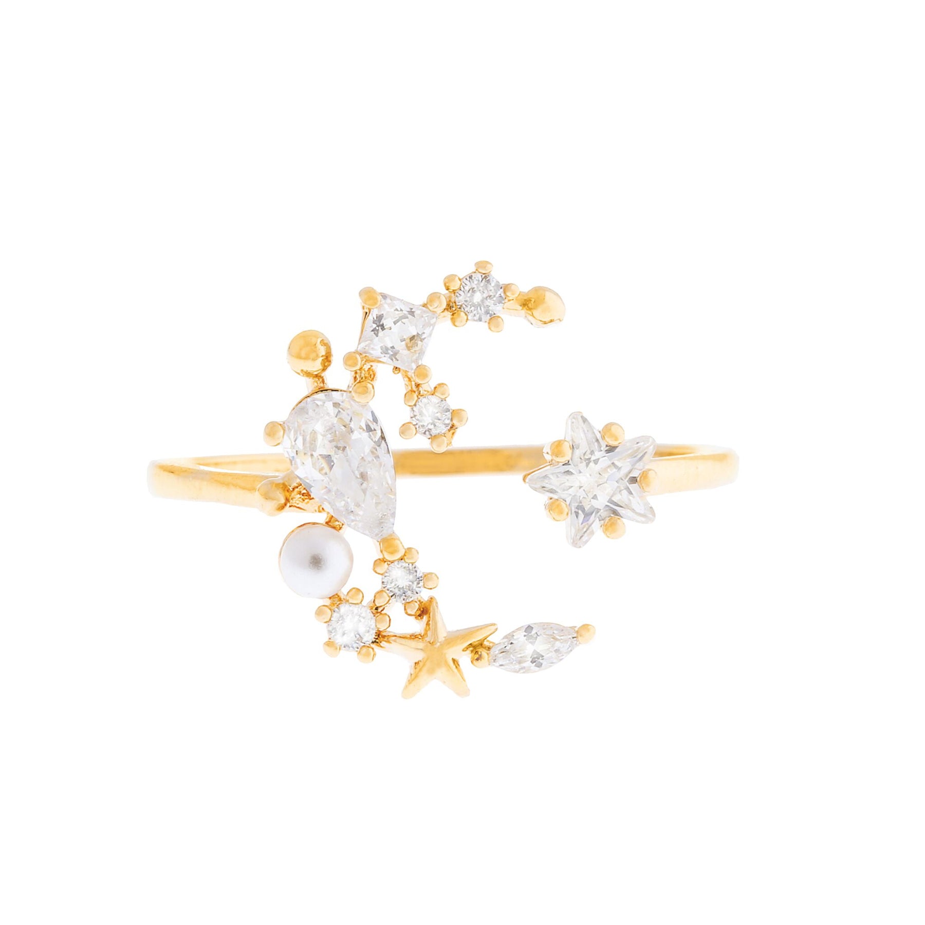 STAR JEWELRY スタージュエリーK18 ピアスMOON SETTING 箱あり